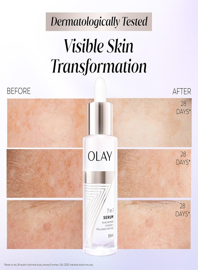 Olay 7in1 Ultra-light Face Serum | Niacinamide, Vitamin C, Collagen Peptides | Fights 7 Issues for Smooth & Glowing Skin | Normal to Oily Skin | Dermatologically Tested | Non Comedogenic | 30ml - Image 4