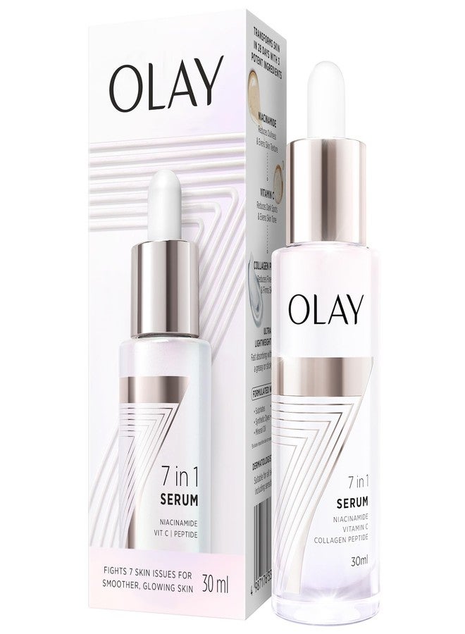 Olay 7in1 Ultra-light Face Serum | Niacinamide, Vitamin C, Collagen Peptides | Fights 7 Issues for Smooth & Glowing Skin | Normal to Oily Skin | Dermatologically Tested | Non Comedogenic | 30ml - Image 1