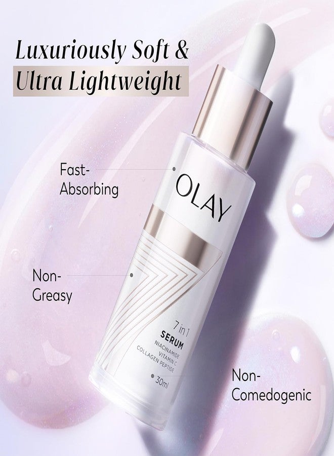 Olay 7in1 Ultra-light Face Serum | Niacinamide, Vitamin C, Collagen Peptides | Fights 7 Issues for Smooth & Glowing Skin | Normal to Oily Skin | Dermatologically Tested | Non Comedogenic | 30ml - Image 3