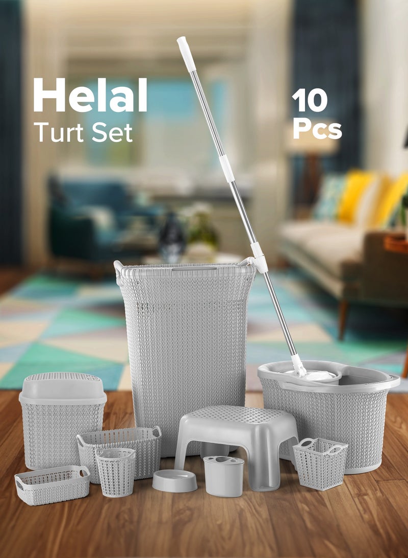 الهلال طقم  اكسسوارات للحمام  10 قطع ترت - Image 1