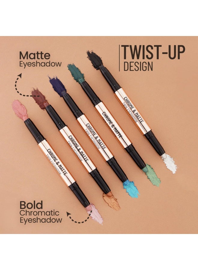 Swiss Beauty Chrome & Matte Twin Eyeshadow Stick | Mix of Matte and Shimmer | Easy to blend, non creasing eyeshadow | 24 Hour Stay | Shade- Cinnamon Crush, 2g - Image 4