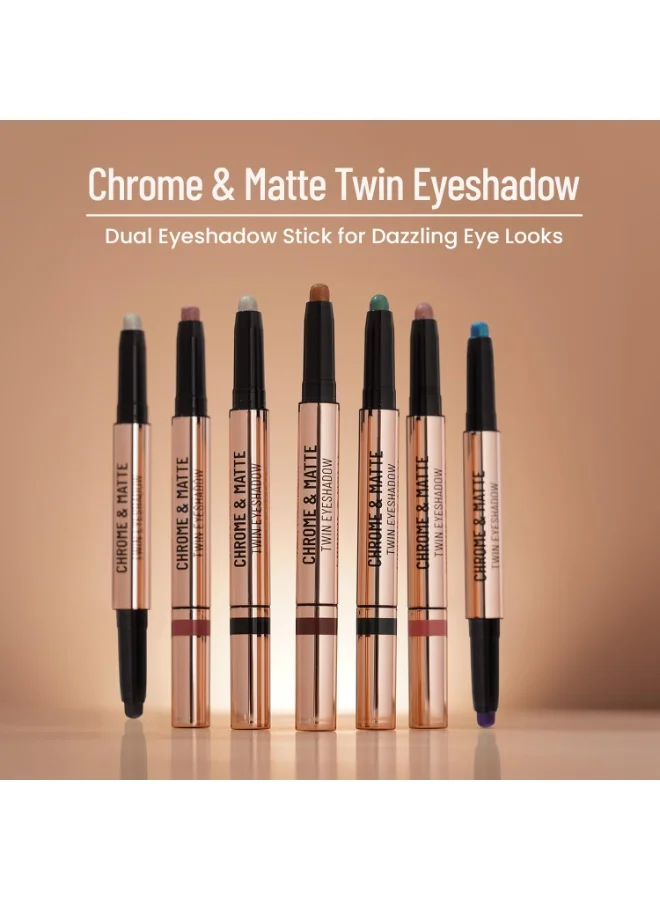 Swiss Beauty Swiss Beauty Chrome & Matte Twin Eyeshadow Stick | Mix of Matte and Shimmer | Easy to blend, non creasing eyeshadow | 24 Hour Stay | Shade- Cinnamon Crush, 2g