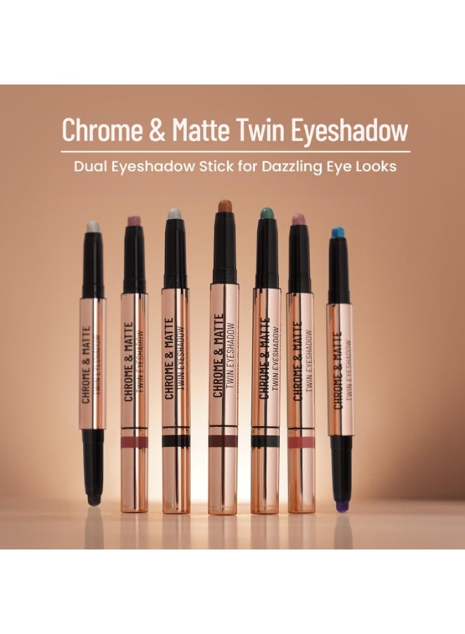 Swiss Beauty Chrome & Matte Twin Eyeshadow Stick | Mix of Matte and Shimmer | Easy to blend, non creasing eyeshadow | 24 Hour Stay | Shade- Cinnamon Crush, 2g - Image 2