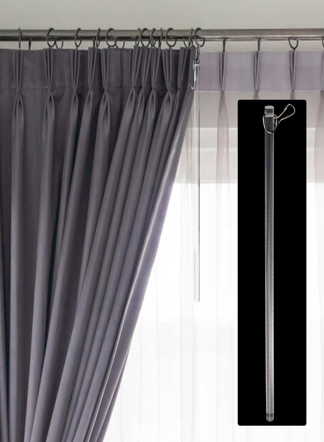 Nicerity 3Pcs Clear Acrylic Drapery Wand 12 Inches Invisible & Sturdy Curtain Pull Rod Ideal for High Hanging Drapes & Heavy Curtains in Homes & Offices - Image 2
