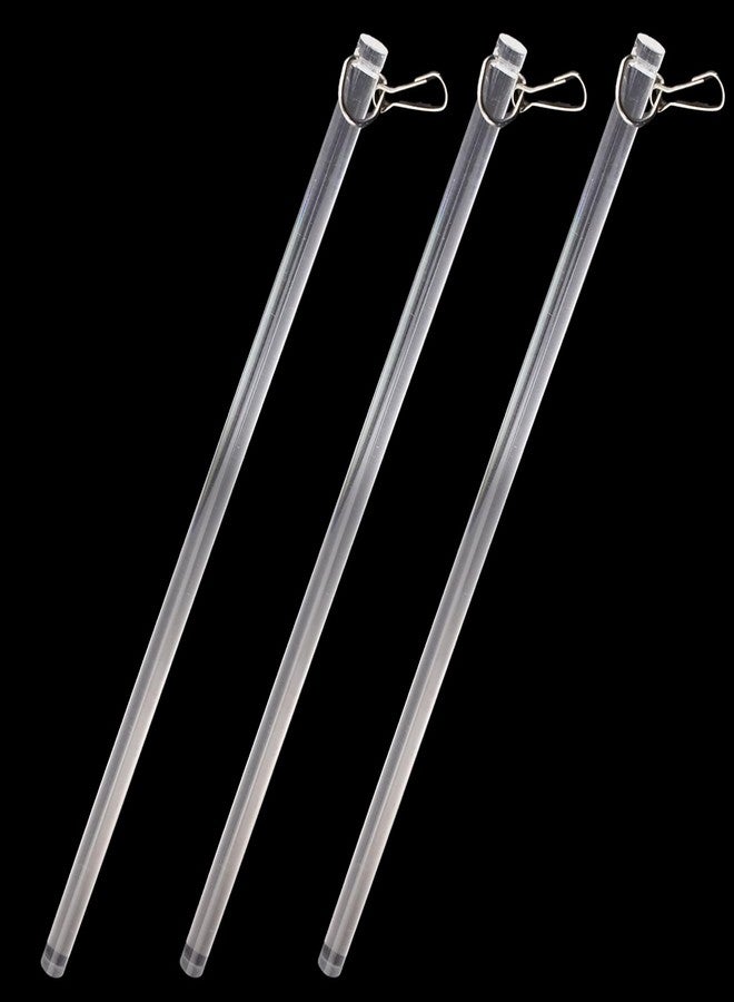 Nicerity 3Pcs Clear Acrylic Drapery Wand 12 Inches Invisible & Sturdy Curtain Pull Rod Ideal for High Hanging Drapes & Heavy Curtains in Homes & Offices - Image 1