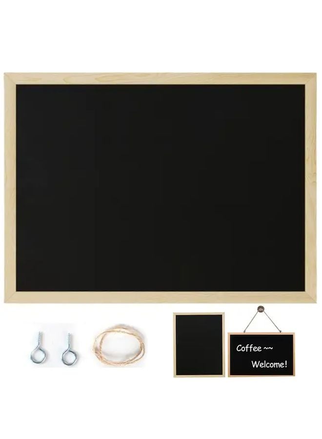 15.75 × 11.8 بوصة لوح طباشيري خشبي مع إطار، لوح أسود قابل للتعليق على الطراز الريفي - Image 2