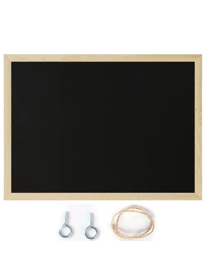 15.75 × 11.8 بوصة لوح طباشيري خشبي مع إطار، لوح أسود قابل للتعليق على الطراز الريفي - Image 1