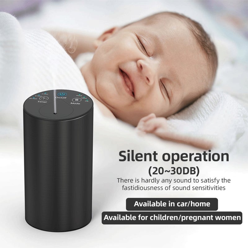 Cordless Car Essential Oil Diffuser USB Aroma Vaporizer Super Quiet Waterless Type-C & Battery Powered with Adjustable Mist Mode Timing Function for Car Home Office Bedroom - Image 5