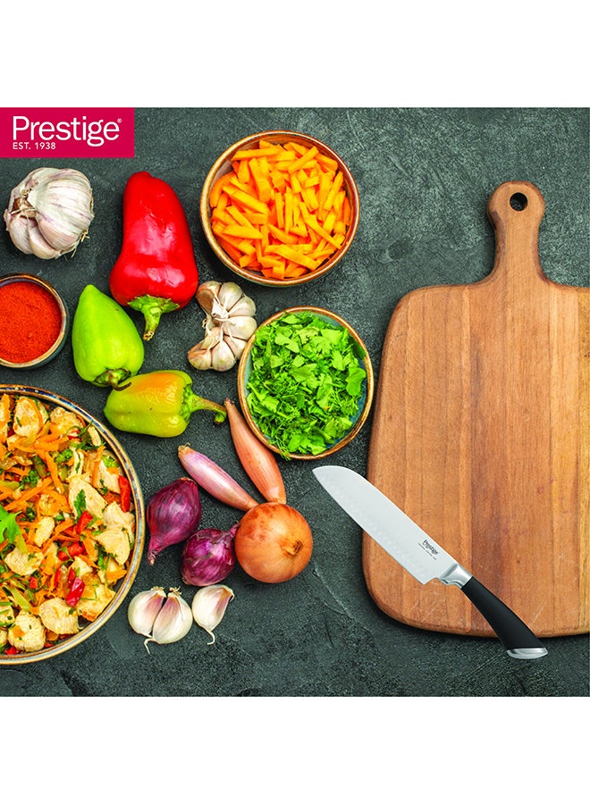 Prestige Deko 6.5'' (17.5 Cm) Santoku Knife | Rust Free Stainless Steel Blade - Pr57541 Silver - Image 3