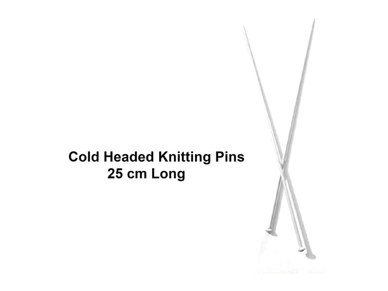 PONY Cold Headed Knitting pins/Knitting Needles, Single Point Round Knob Aluminium (Length 25cm) - Image 3