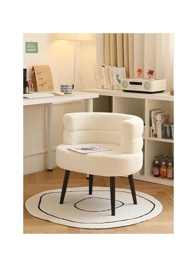 ARSTID Cozy Boucle Accent Chair with Double-Layer Curved Backrest for Bedroom - Image 3