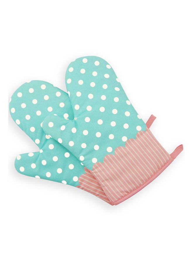 Anti Steam Oven Glove Blue/Pink/White 18x28cm - Image 2