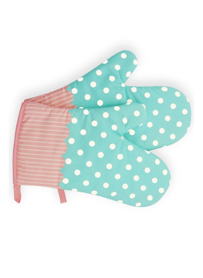 Anti Steam Oven Glove Blue/Pink/White 18x28cm - Image 3