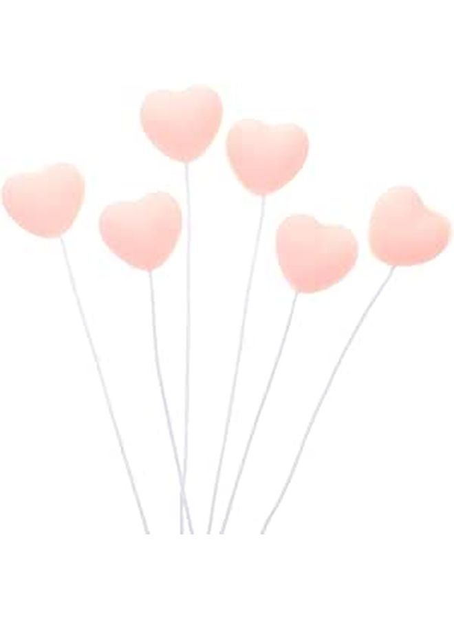 Pink Large 3D Soft Silicone Heart Cake Toppers Set for Birthday Party Bridal Shower Cupcake Decoration - Image 1