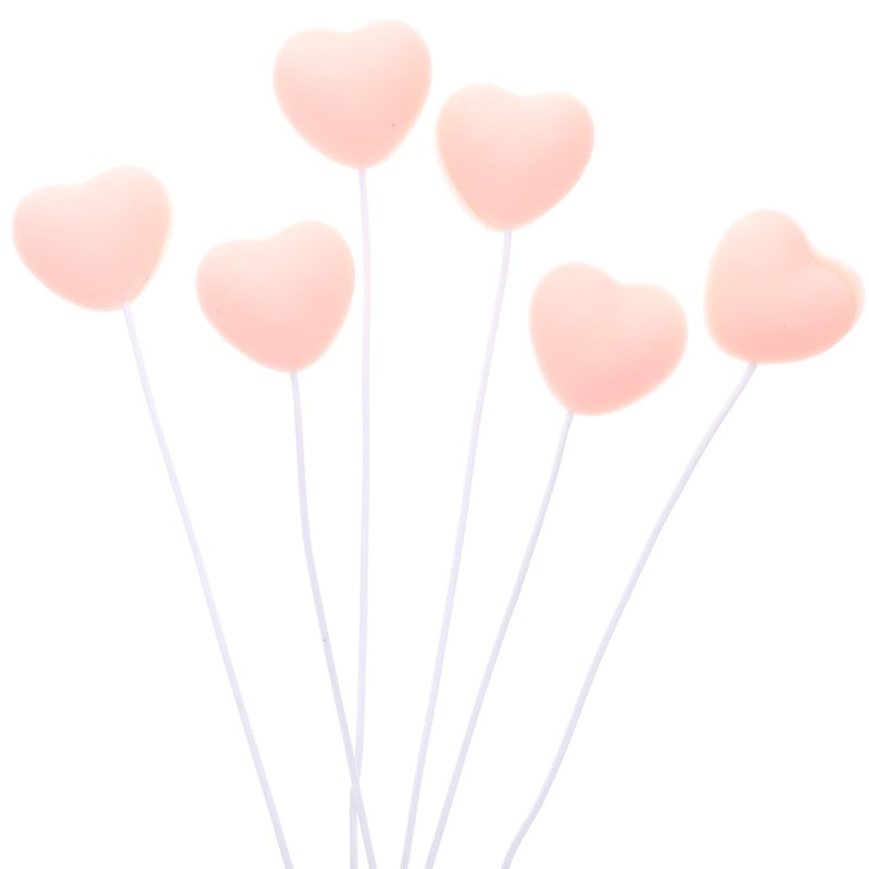 Pink Large 3D Soft Silicone Heart Cake Toppers Set for Birthday Party Bridal Shower Cupcake Decoration - Image 2