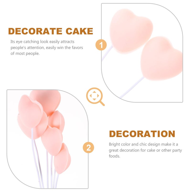 Pink Large 3D Soft Silicone Heart Cake Toppers Set for Birthday Party Bridal Shower Cupcake Decoration - Image 5