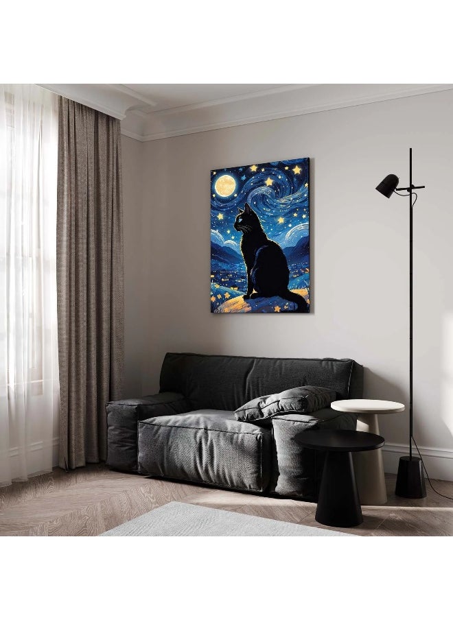 Walliv Gogh'S Starry Night Whiskers Artwork Wall Art For Home Decor 50x75 cm.  - Image 3