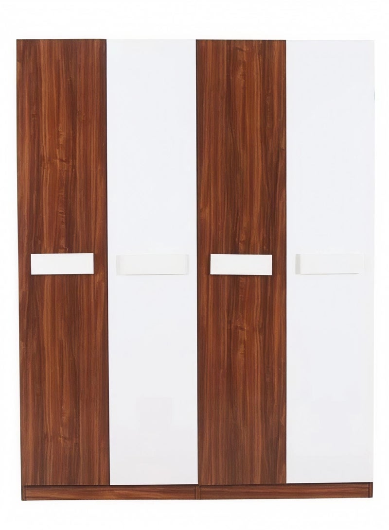 Concent Modern Wooden Wardrobe 4 Doors, Modern Design Brown & White - - Image 1