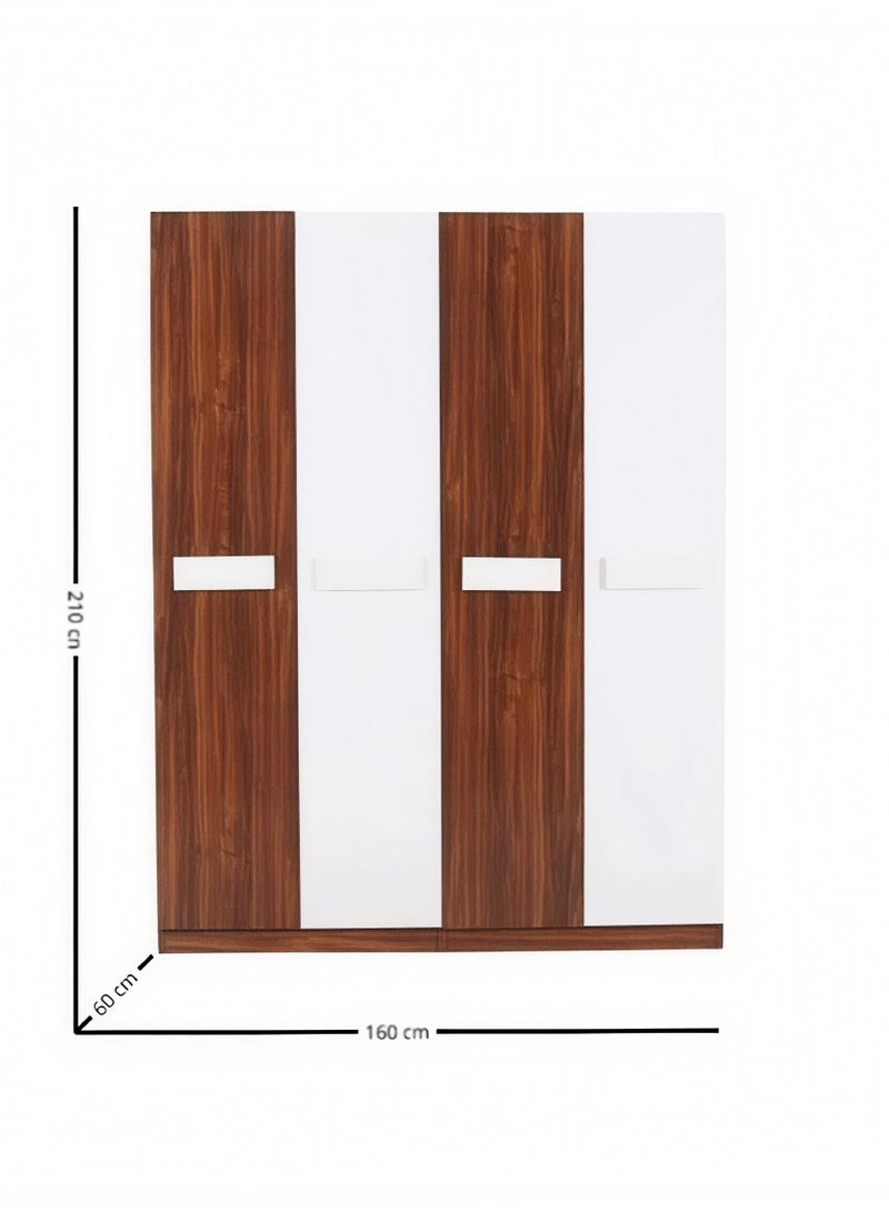 Concent Modern Wooden Wardrobe 4 Doors, Modern Design Brown & White - - Image 2