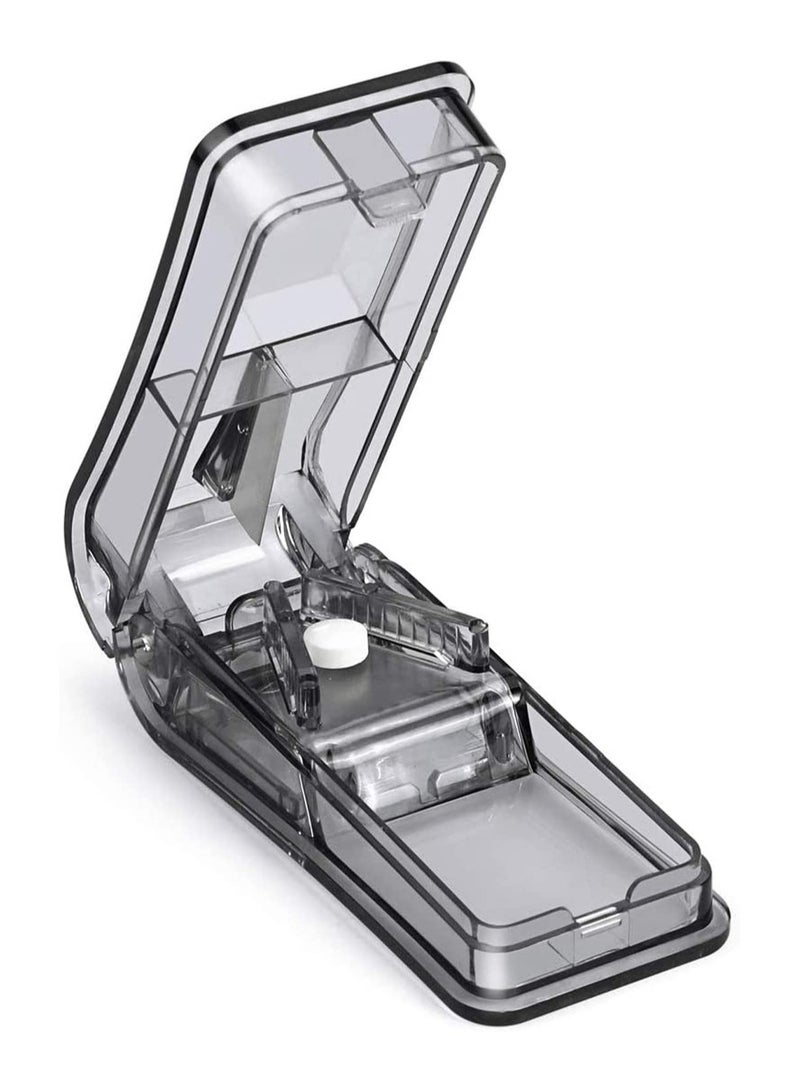Pill Splitter with Blade and Storage Compartment (Black) - Image 1