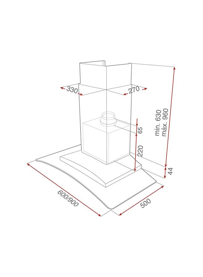 TEKA Nc 680 Glass Wing Wall-Mounted Extractor Hood Nc 680 Built-In 230 W 40455330 Silver - Image 2