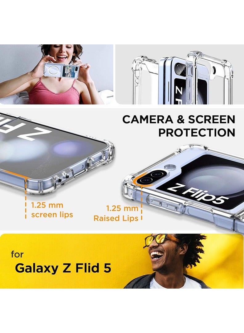 Theodor Magnetic Case for Samsung Galaxy Z Flip 5 Compatible with MagSafe Wireless Charging Shockproof Phone Bumper Cover AntiScratch Clear Back (Clear)  - Image 5