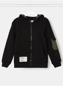Kids Color Block Zip Through Hoodie