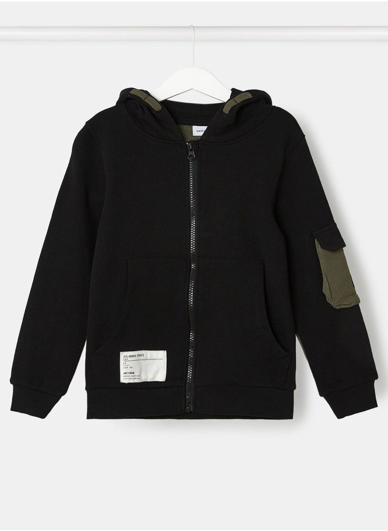 NAME IT - Kids Color Block Zip Through Hoodie - Image 1