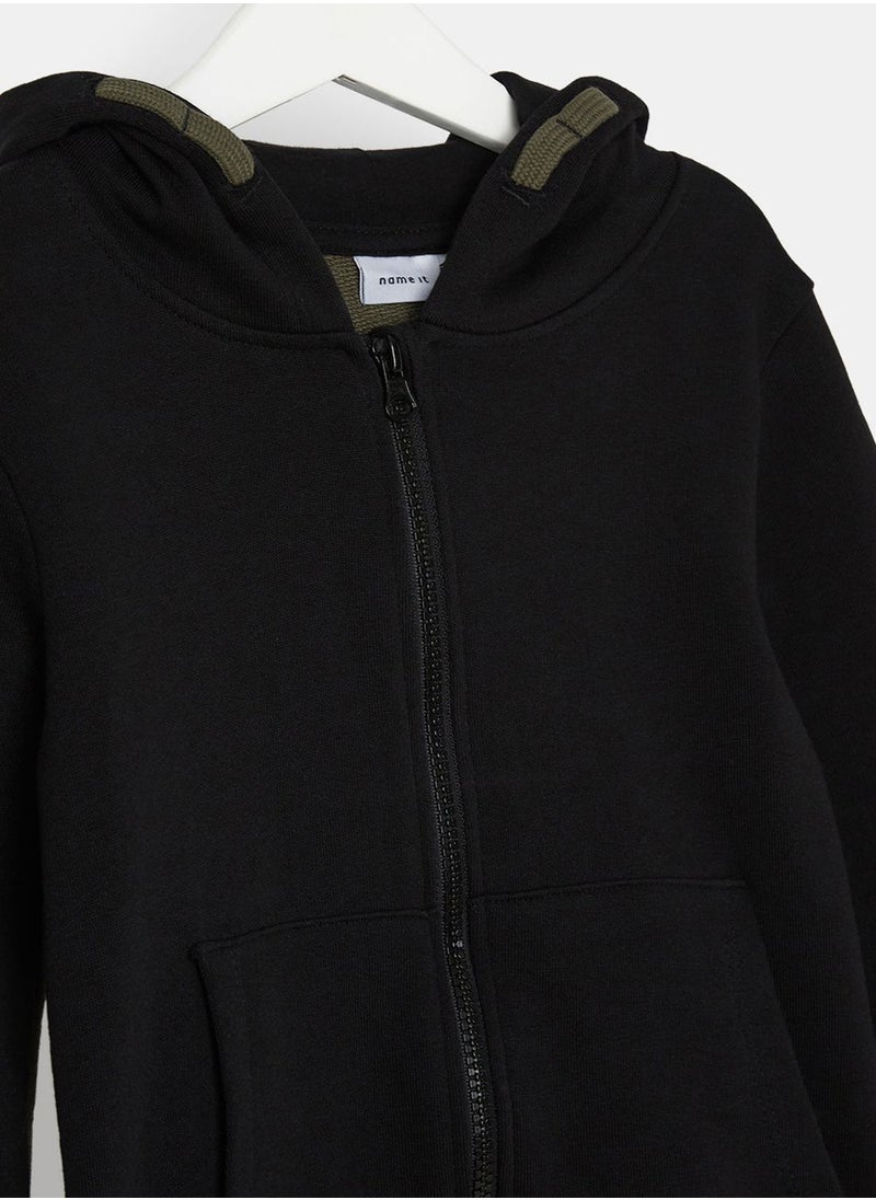 NAME IT - Kids Color Block Zip Through Hoodie - Image 1