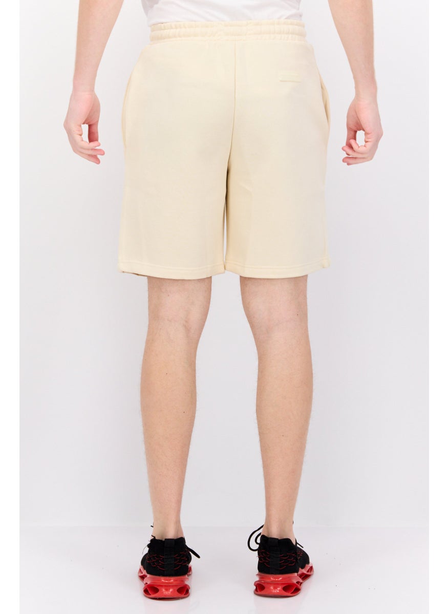 Blank Essentials - Men Brand Logo Basic Shorts, Beige - Image 1