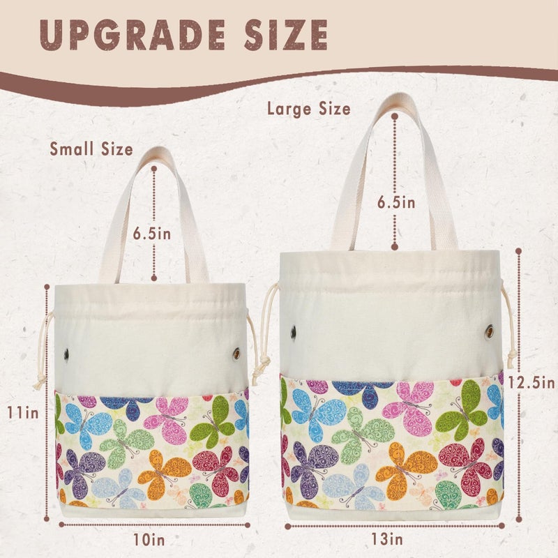 TOGETRUE Yarn Bag, Knitting Crochet Tote Bag, Yarn Storage Bags Organizer, Crochet Bags for Crocheting Project, Store Skein Ball, Short Knitting Needle (Butterfly) - Image 2