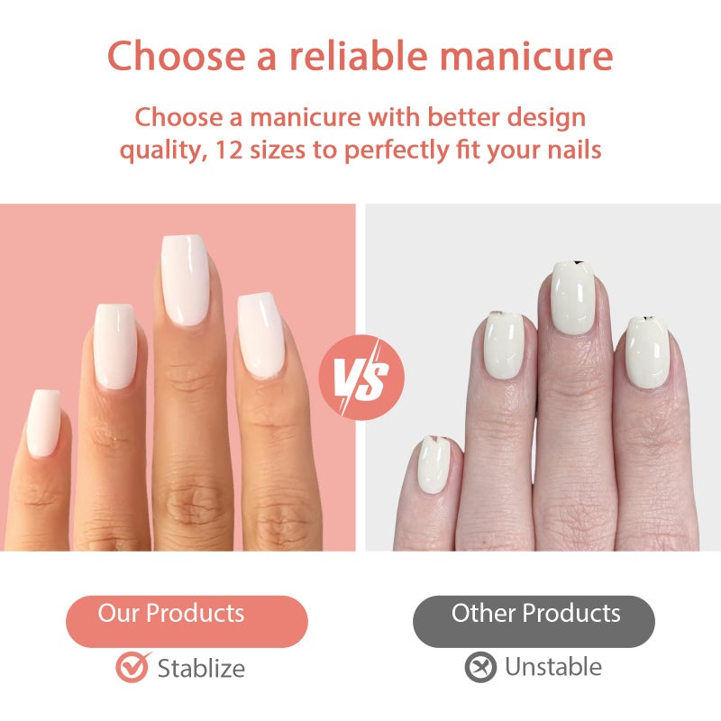 Quezadyl 24Pcs Ombre Press on Nails Medium Almond Fake Nails Rhinestones with Pink White Gradient Design French tip False Nails Glossy Full Cover Stick on Acrylic Artificial Reusable Glue on Nails for Women - Image 4