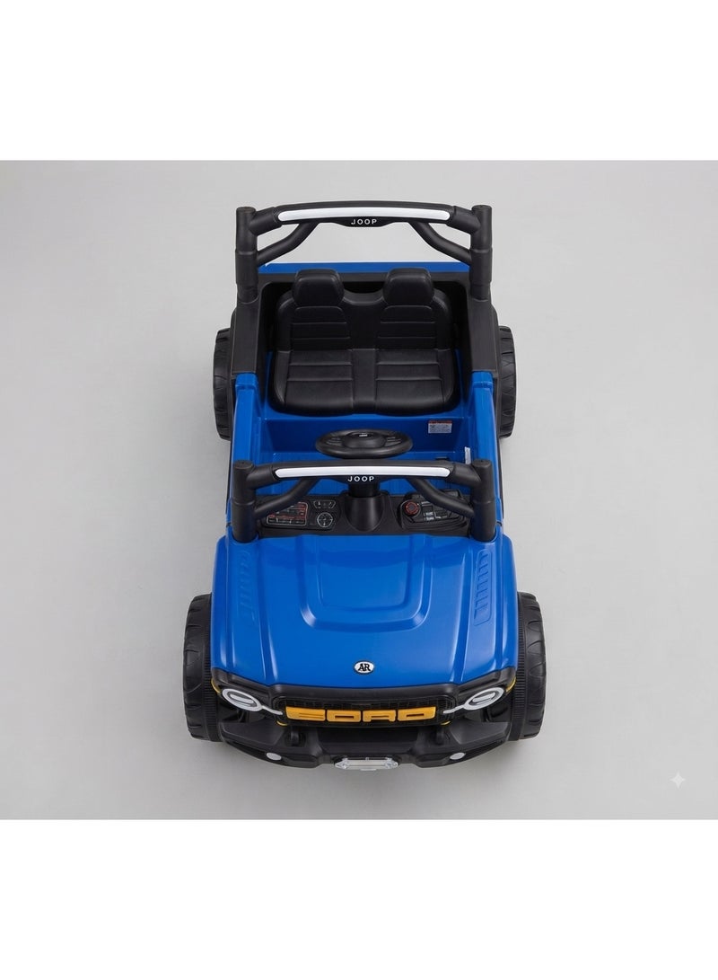 StarKids Large electric 4WD vehicle for children aged 2 to 5 – featuring a rugged Jeep-style design, dual 12V motors, suspension system, LED lights, remote control, and off-road wheels. - Image 3