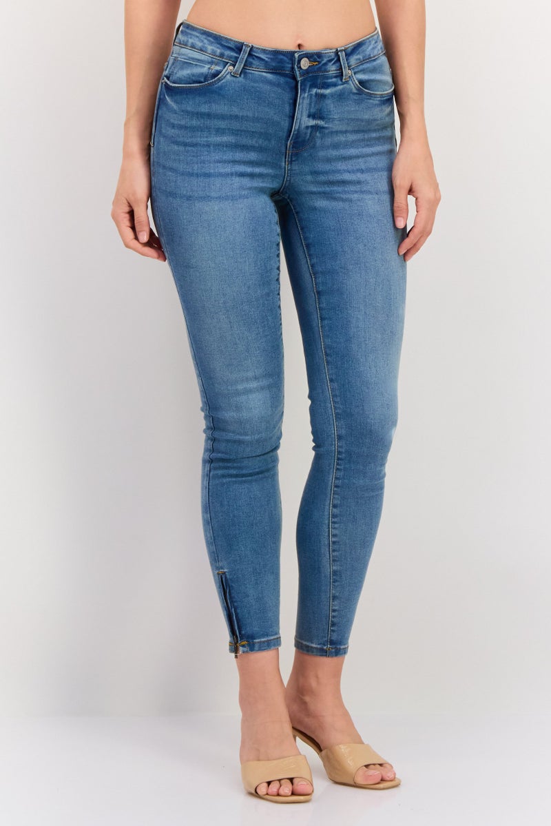 VERO MODA Women Regular Fit Washed Denim Jean, Blue - Image 1