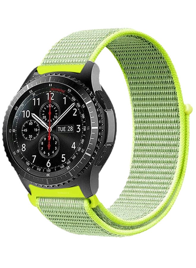 22mm Nylon Strap,Compatible with Huawei GT/Huawei GT2 (46mm) /Huawei GT2 Pro/Samsung Galaxy Watch (46mm) and Galaxy Watch 3 (45mm) Sport Wristband Strap Light Green