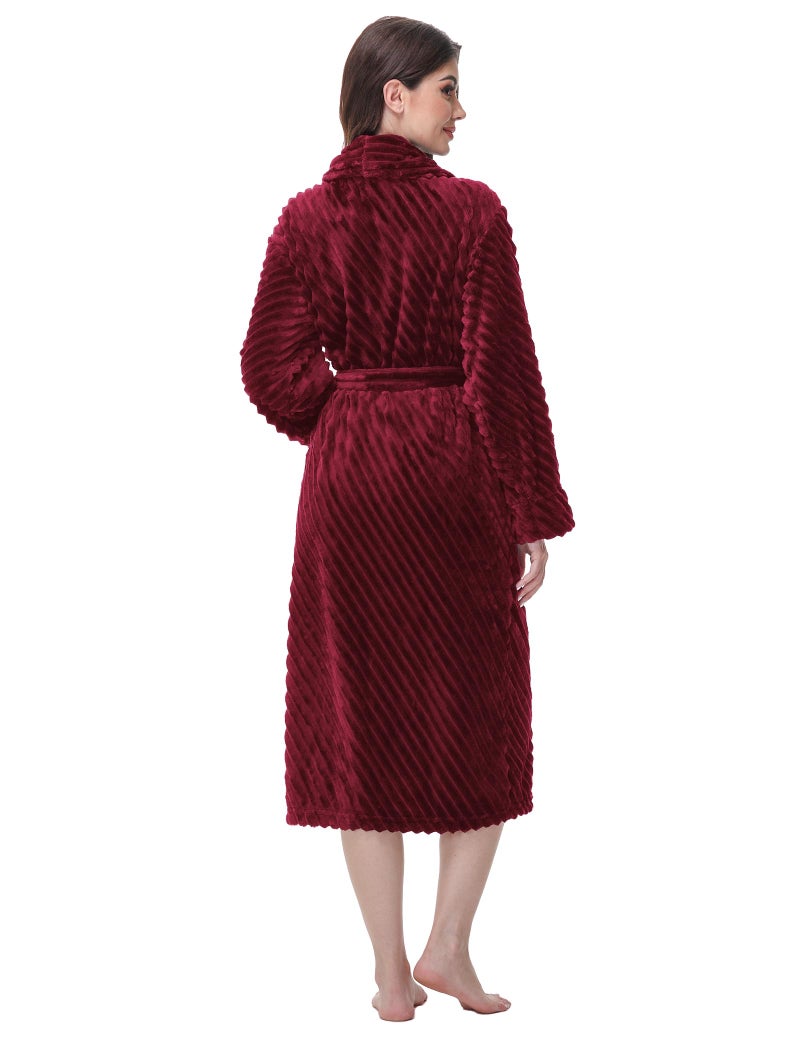 Yurhap Premium Robes for Women - Super Soft Cozy Fleece Womens Robe Plush Long Bathrobe - Image 2