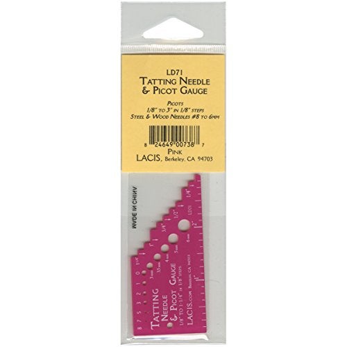 Lacis Tatting Needle & Picot Gauge, Pink - Image 3