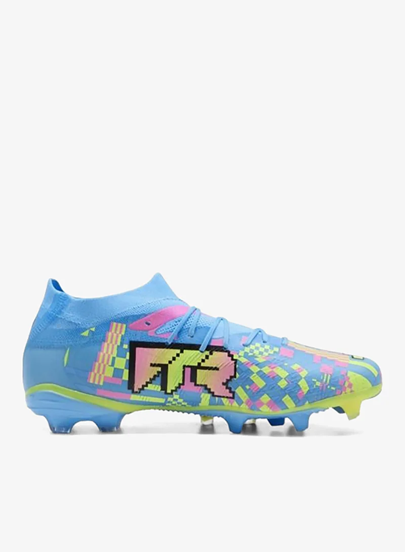Puma PUMA White-Blue Glimmer-Pink Glimmer-Yellow Alert FUTURE 9 MATCH ADVANCED LEVEL FG/AG Football Boots Unisex  | Best Price UAE