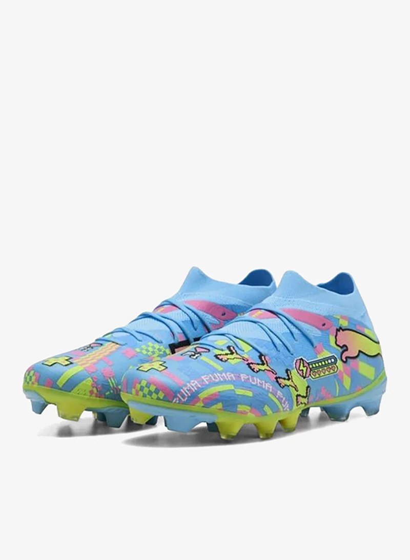 Puma PUMA White-Blue Glimmer-Pink Glimmer-Yellow Alert FUTURE 9 MATCH ADVANCED LEVEL FG/AG Football Boots Unisex  | Best Price UAE