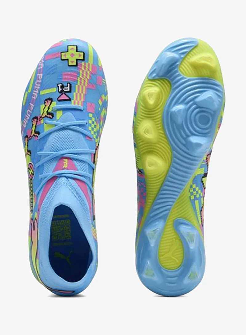 Puma PUMA White-Blue Glimmer-Pink Glimmer-Yellow Alert FUTURE 9 MATCH ADVANCED LEVEL FG/AG Football Boots Unisex  | Best Price UAE