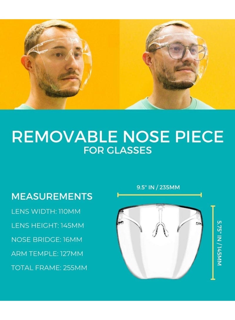 YelaJoy Protective Face Shield Full Cover Visor Glasses/Sunglasses (Anti-Fog/Blue Light Filter) (Clear/Clear) Single - Image 4