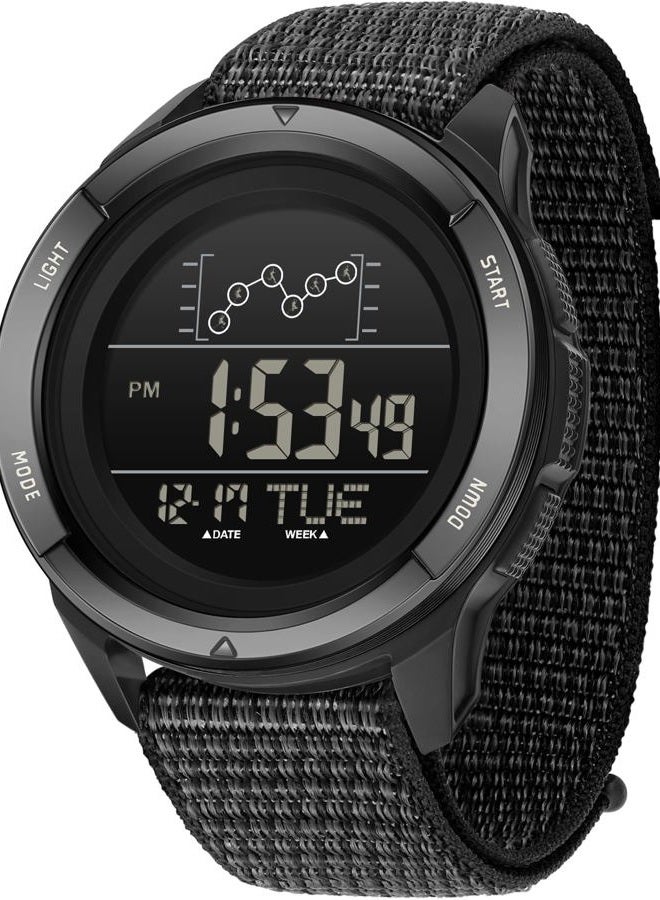 findtime Military Watches for Men Tactical Digital Sport Watch Waterproof Army Outdoor Nylon Strap Electronic Mens Watch LED Luminous Alarm Stopwatch Relojes para Hombres, Black Nylon, Sport - Image 1