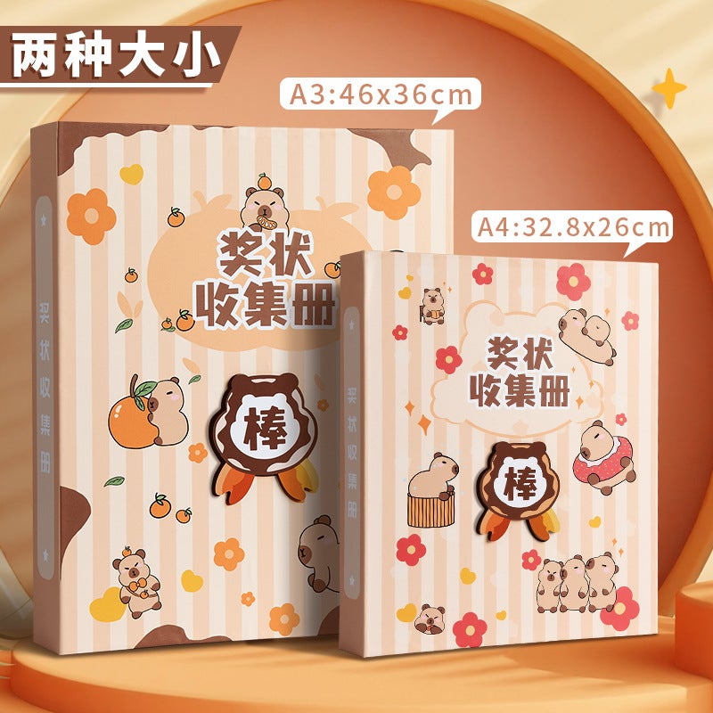 Certificate Of Award Collection Book High Yan Value Cute Primary School Children Certificate Of Award Collection Book For Men And Women Learning Information Book Work Book - Image 3