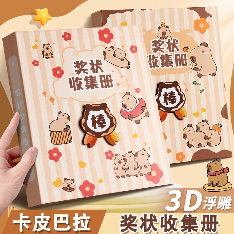 Certificate Of Award Collection Book High Yan Value Cute Primary School Children Certificate Of Award Collection Book For Men And Women Learning Information Book Work Book - Image 2