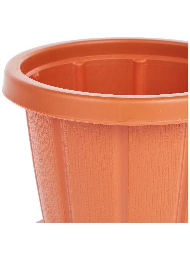 Cosmoplast Cedargrain Flowerpot set of 6 with Tray (Terracotta)  - Image 4