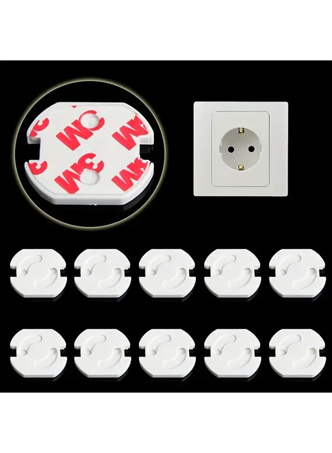 10pcs Rotating Locking EU Outlet Covers Babyproofing Electrical Socket Protectors - Image 1