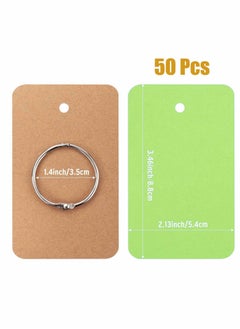 KASTWAVE Index Cards, Mini Notepad, Cards Colored Index Cards with Ring, Heavy Weight Small Kraft Paper Cards for Studying, 8 Pack 400 Count  - Image 2