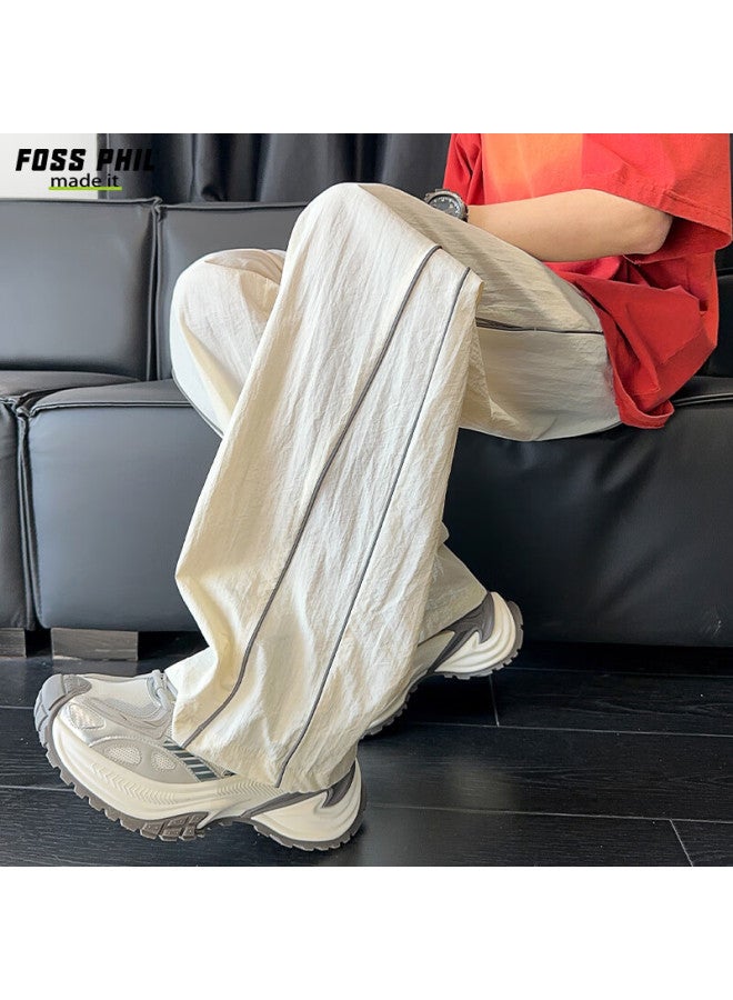 Foss Phil Men's Casual Pants For Autumn And Winter, Versatile High-end Loose Straight-leg Casual Trousers Ck2558 White M - Image 5