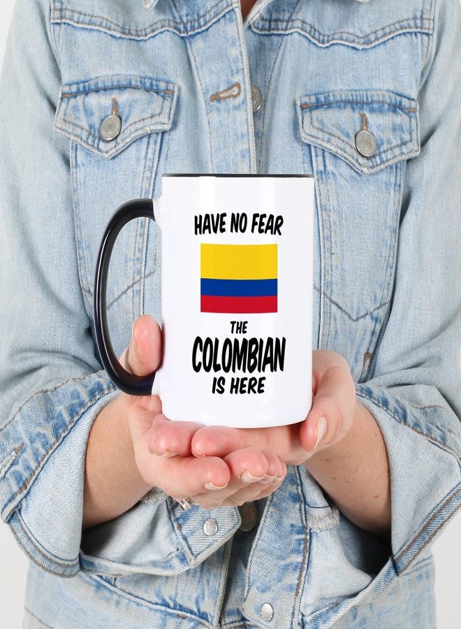 Casitika Colombian Gifts. Have No Fear Colombia Coffee Mug. Novelty Cups With Flag For Proud Husband Or Wife. (11 oz Black Handle/Rim) - Image 4