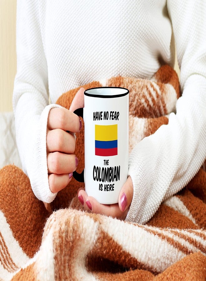 Casitika Colombian Gifts. Have No Fear Colombia Coffee Mug. Novelty Cups With Flag For Proud Husband Or Wife. (11 oz Black Handle/Rim) - Image 5